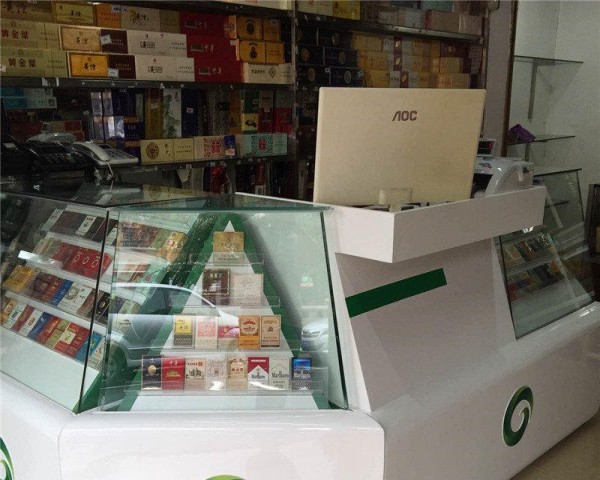 中国烟草展示柜木质烤漆烟柜超市便利店收银台玻璃柜